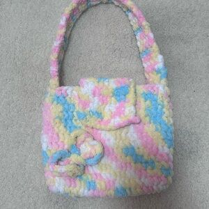 Crochet small multicolor bag